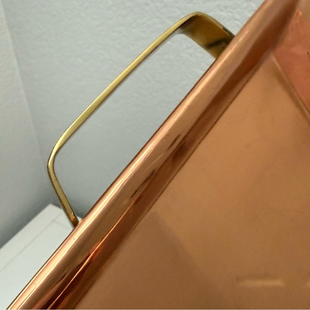 Pottery Barn Copper Tray With Brass Handles - Picture 6 of 11